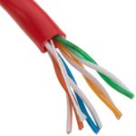 Bobina de cable de red ethernet Cat. 5e UTP CCA de 100 m rígido de color rojo - LQ00100 - 02