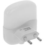 Piloto de luz LED nocturna rectangular de tipo enchufe con sensor crepuscular 230VAC y 2 x USB - NB02800 - 05
