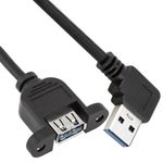 Cable USB 3.0 tipo A Macho acodado a USB tipo A Hembra para Panel 50 cm - UB10400 - 01