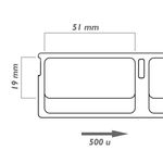Rollo bobina de 500 etiquetas adhesivas compatibles con Dymo S0722550 y 11355 19x51mm - BM09700 - 02
