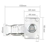 Ruedas pivotantes industriales de poliuretano y metal con freno 100 mm 2 unidades - QR04500 - 03