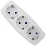 Multiplicador adaptador de clavija enchufe schuko triple blanco - IA08900 - 04