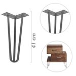 Pies para mesa y mueble Patas en acero 3 varillas 41 cm 4-pack - IN05600 - 02