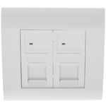 Caja de pared o canaleta de 80x80 con 2 RJ45 FTP Cat.5e 568B - RL07400 - 03