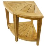Taburete de baño esquinero con estante 45 x 50 x 45 cm de madera de teca certificada - KZ10300 - 04