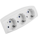 Multiplicador adaptador de clavija enchufe schuko triple blanco - IA08900 - 01