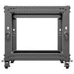 Armario Rack abierto fondo ajustable 19" 9U F600 657x600x577mm desmontado DIY negro Lanberg - WL60000 - 04