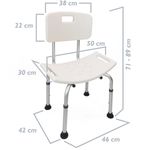 Silla de ducha antideslizante regulable en altura para baño - KD00500 - 03