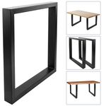 Pies rectangulares para mesa. Patas en acero negro 680 x 80 x 710 mm 2-pack, base 680 x 80 mm - IP01300 - 02