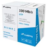 Bobina de cable de red ethernet Cat. 5e UTP CCA de 305 m rígido de color verde LCU5-10CC-0305-G - LN15300 - 02