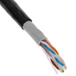 Bobina de cable de red ethernet Cat. 6 UTP de 305 m rígido de color negro para exterior - LM09500 - 02