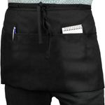 Delantal de camarero 60 x 30 cm negro de cintura corto con 3 bolsillos 3-pack - MM10100 - 03