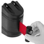 Fijación de pared imantada de plástico negro con 2m de cinta retráctil roja - BB02900 - 04