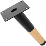 Pack de 4 patas ladeadas para muebles con forma cónica y protección antideslizante de 15cm color negro y dorado - IN11700 - 08