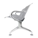 Bancada para sala de espera con sillas ergonómicas plateadas de 2 plazas - WC00200 - 02