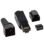 Conector de red RJ-45 macho derecho Cat6 negro de Lanberg PLU-6000TL - RH11100 - 03
