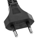 Cable de alimentación eléctrico IEC-60320 de 3 m. Enchufe C7 hembra a bipolar macho acodado - FB10100 - 02