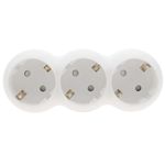 Multiplicador adaptador de clavija enchufe schuko triple blanco redondeado - IA09900 - 02
