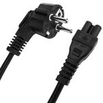 Cable de alimentación eléctrico IEC-60320 C5 a schuko macho de 1.5 m negro - FB09300 - 05
