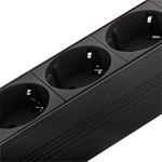 Regleta de enchufes PVC para armario rack 19" 1U con 8 schuko e interruptor - RE13100 - 08