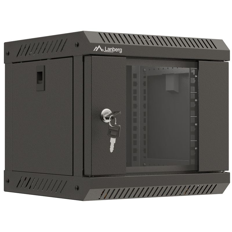 Armario Rack mural 10" 4U F300 300x300x281mm pared desmontado DIY negro Lanberg - TR19700 - 01