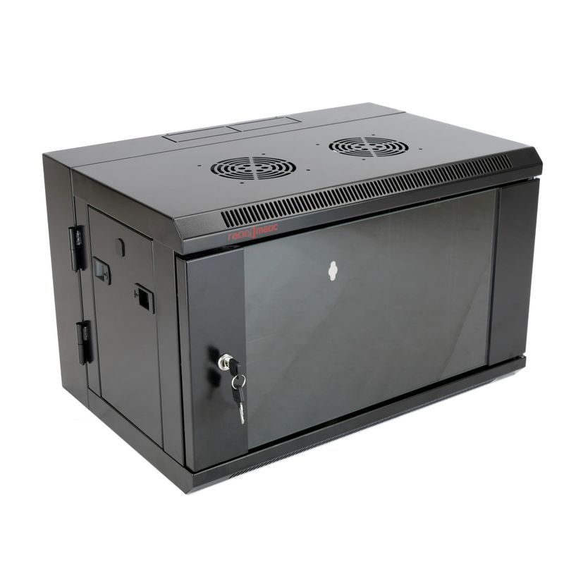 Armario rack mural 19" pivotante 6U 600x400x390mm pared SOHORack de RackMatic - WM04100 - 01