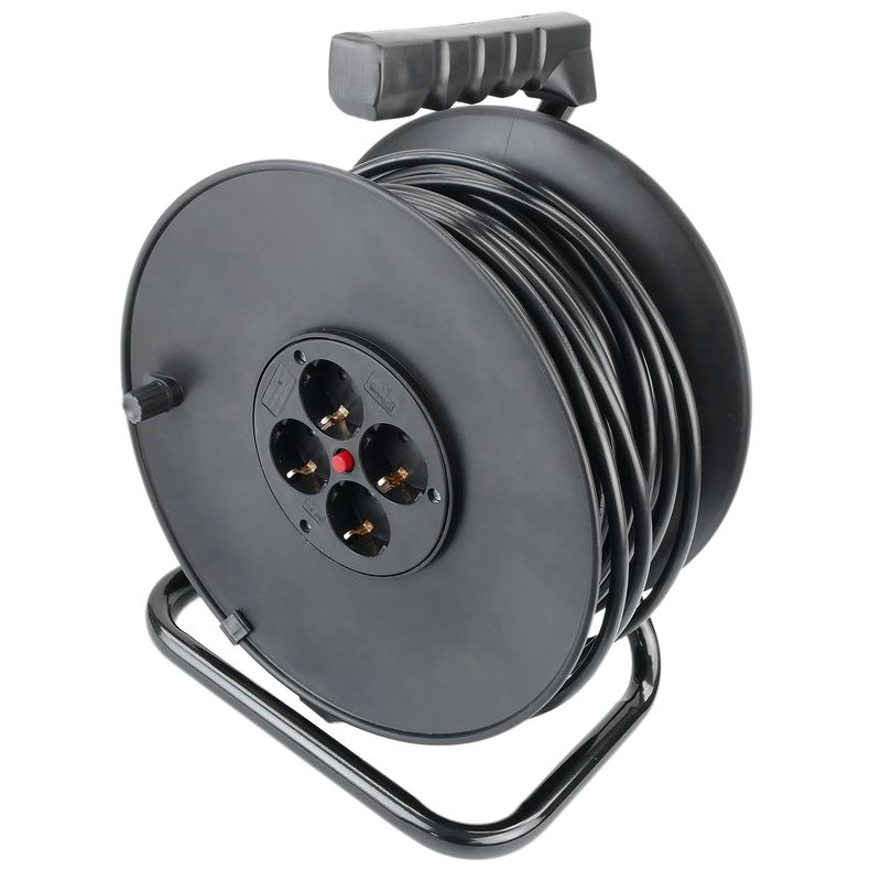 Enrollacables eléctrico de 4 schuko de 25 m - CH01400 - 01