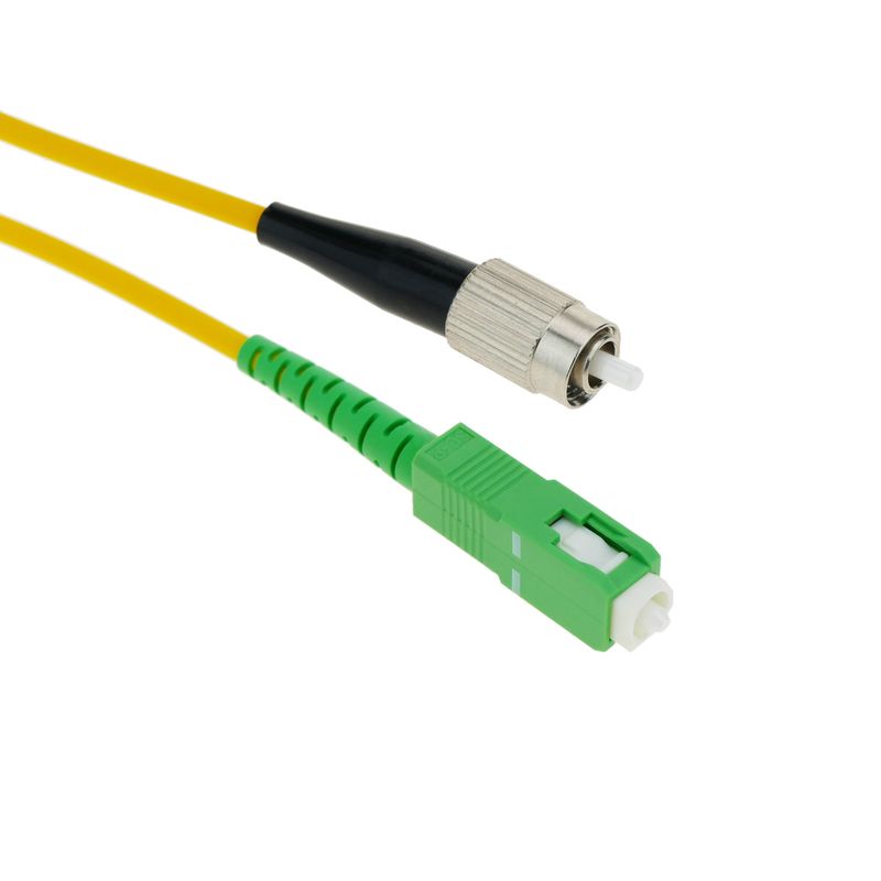 Cable de fibra óptica FC/PC a SC/APC monomodo simplex 9/125 de 2 m OS2 - FL02300 - 01