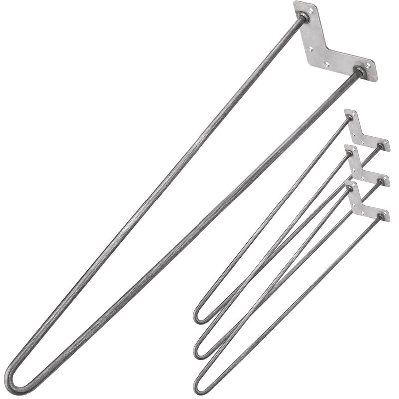 Pies para mesa y mueble estilo vintage Patas en acero 2 varillas 71 cm 4-pack - IN04500 - 01