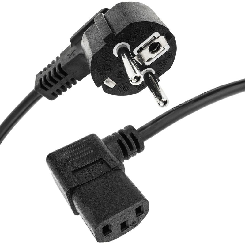 Cable de alimentación eléctrico IEC-60320 C13 acodado a schuko macho de 5 m - CH03300 - 01