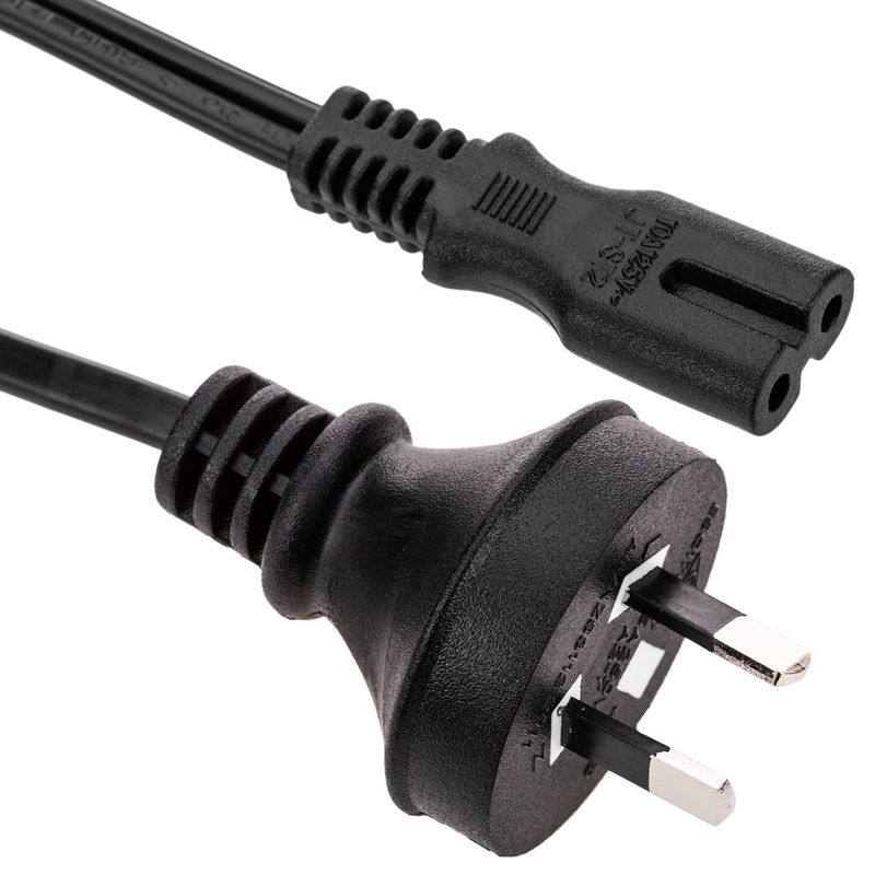 Cable eléctrico AU AS/NZS-3112-1 a IEC-60320-C7 de 1.8m negro - CL04800 - 01