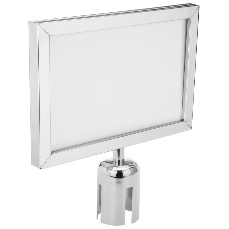 Portacarteles A4 color plata para poste separador - BB04400 - 01