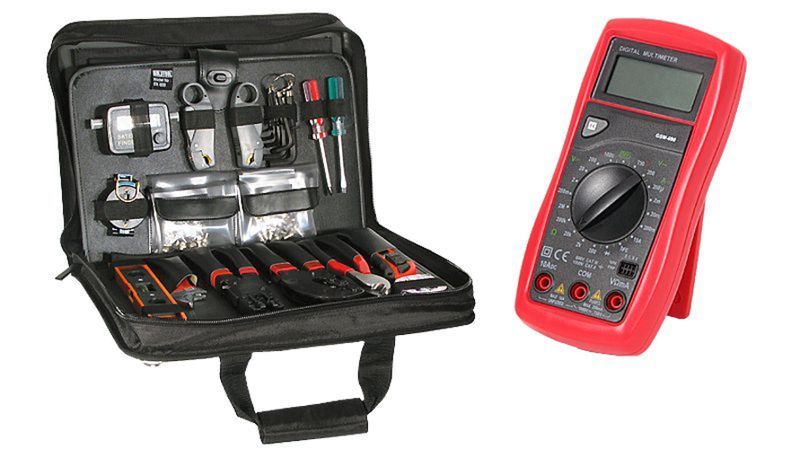 Kit de instalación profesional antenas parabólicas con localizador de satélites 24 piezas - GTK 1680 - 01