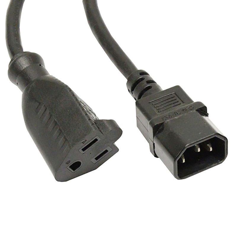 Cable eléctrico US NEMA-5-15R a IEC-60320-C14 de 0.4m negro - CL08100 - 01