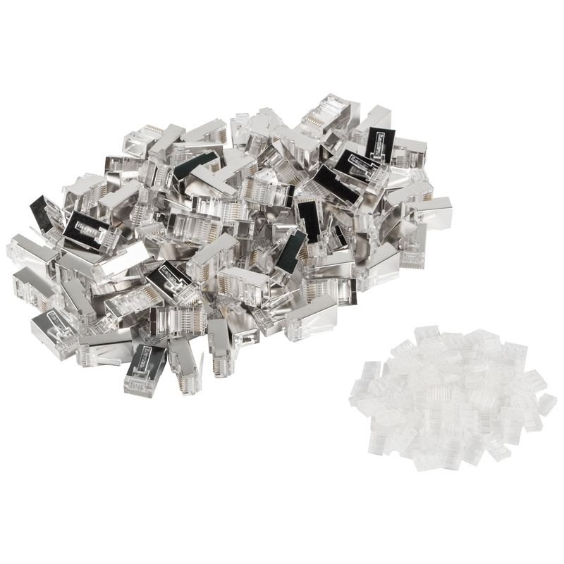 Pack de 100 unidades pieza transparente Cat6 FTP RJ-45 de acero inoxidable de Lanberg PLS-6000 - RH11900 - 01