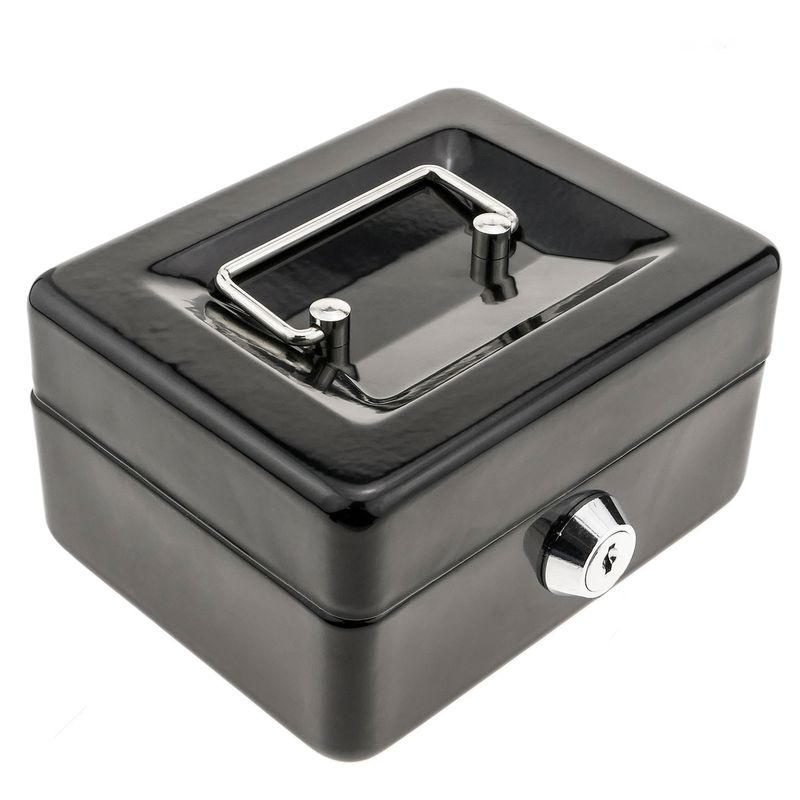 Caja fuerte portátil para dinero caudales billetes y monedas 125 x 95 x 55 mm - BY00000 - 01