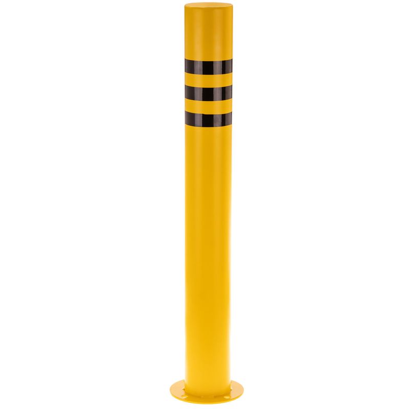 Pilona bolardo de acero con base clavada amarilla 110x1000mm - SQ00300 - 01