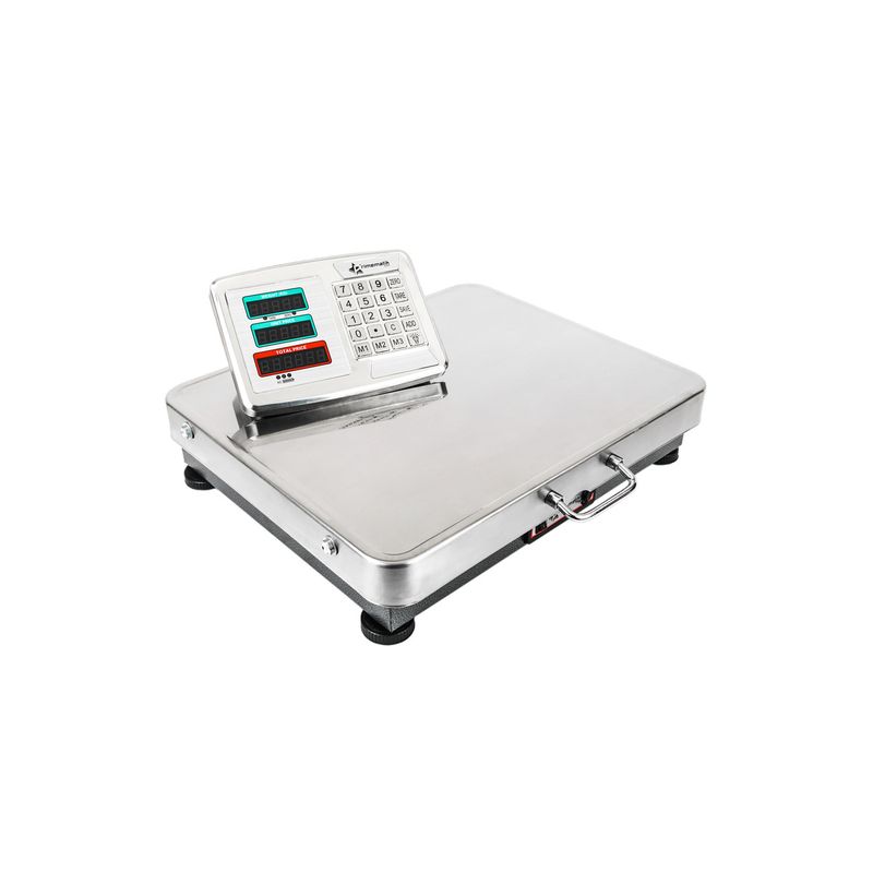 Balanza industrial de plataforma 52x42 cm. Báscula portátil de acero inoxidable 300 Kg - BV02200 - 01