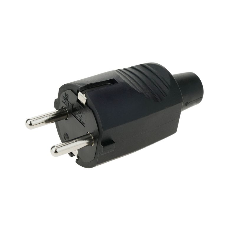 Clavija Schuko (Recto Macho Negro) - CM04200 - 01
