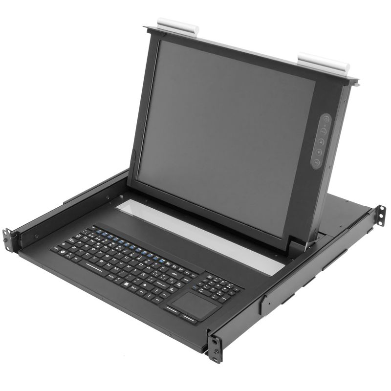 Consola IP65 para armario rack 19" 1U. Teclado mousepad y pantalla 17" VGA para servidor rack - RK02400 - 01