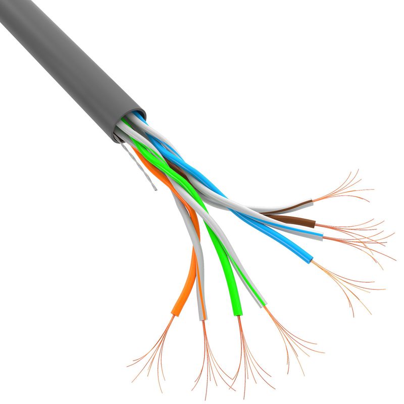 Bobina de cable de red ethernet Cat. 5e UTP CCA de 305 m rígido de color gris LCU5-11CC-0305-S - LN15800 - 01