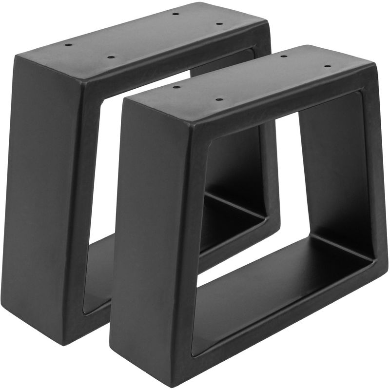 Pies rectangulares para mesita y banqueta. Patas en acero negro 250 x 80 x 200 mm 2-pack - IP02100 - 01