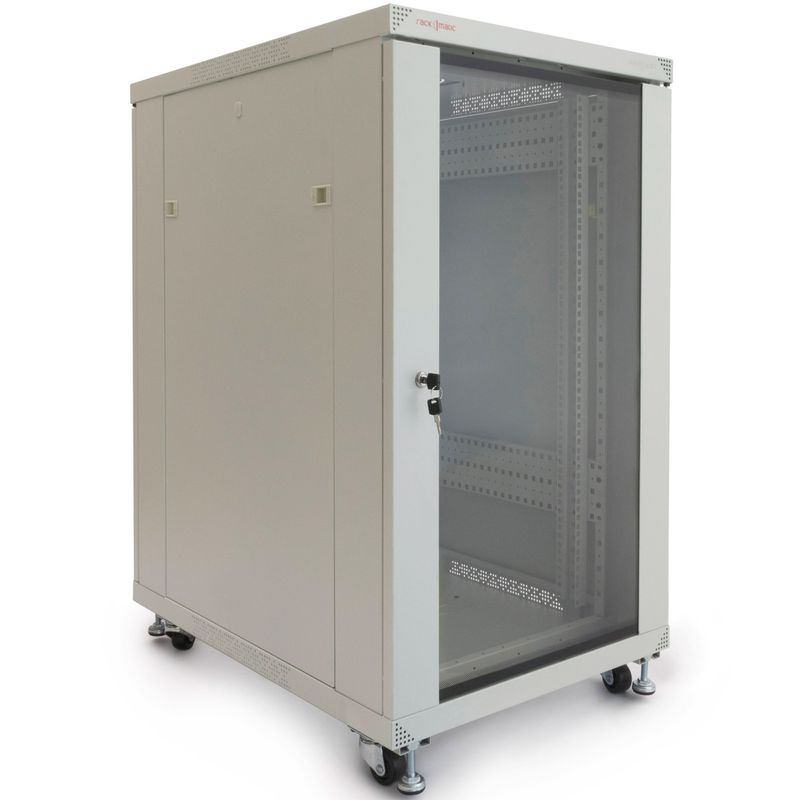Armario rack 19" de pie 20U 600x800x1000mm blanco MobiRack GO montado - WB05200 - 01
