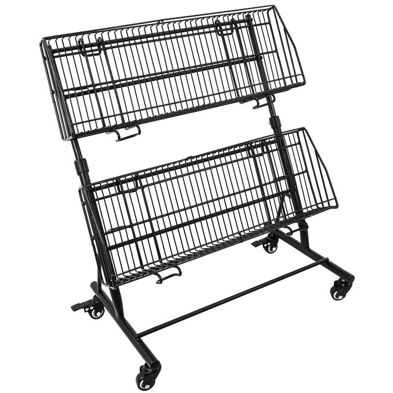Expositor de fruta y verdura para tienda. Exhibidor con ruedas de 2 niveles reacondicionado - SA0R900 - 01