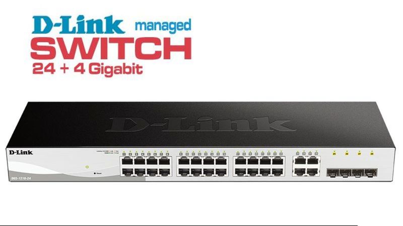 Switch 24 puertos D-Link Web Smart 10/100/1000 Mbps mini GBIC con gestión - DGS-1210-24 - 01