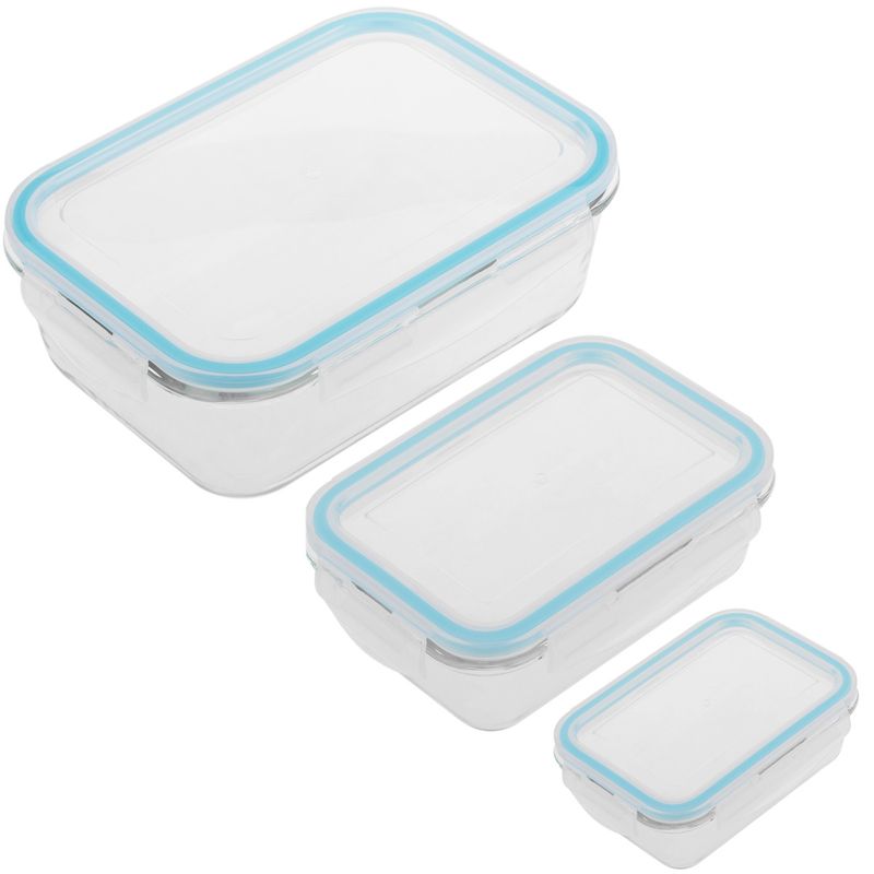 Kit de 3 Recipientes rectangulares para alimentos herméticos de cristal de 330, 800 y 1730ml - KT16000 - 01