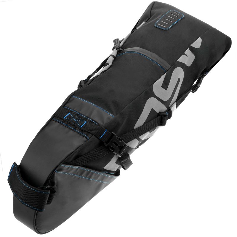 Bolsa de sillín de bicicleta de 10 litros. Maleta para ciclismo de lona negra impermeable - BK06300 - 01