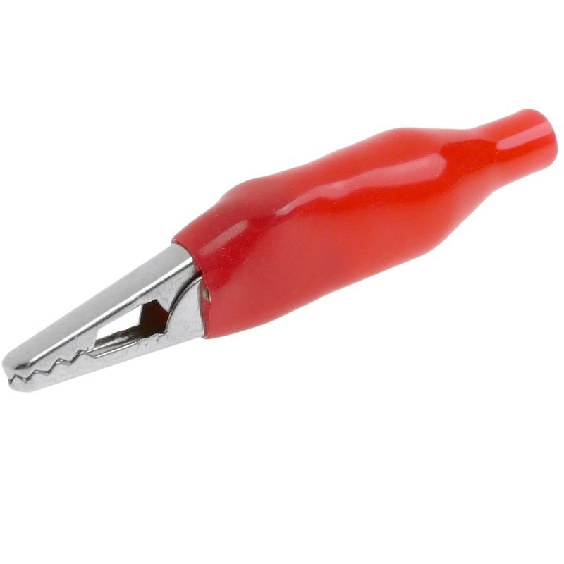 Pinza de cocodrilo de color rojo con protección para conexiones eléctricas - ET04100 - 01