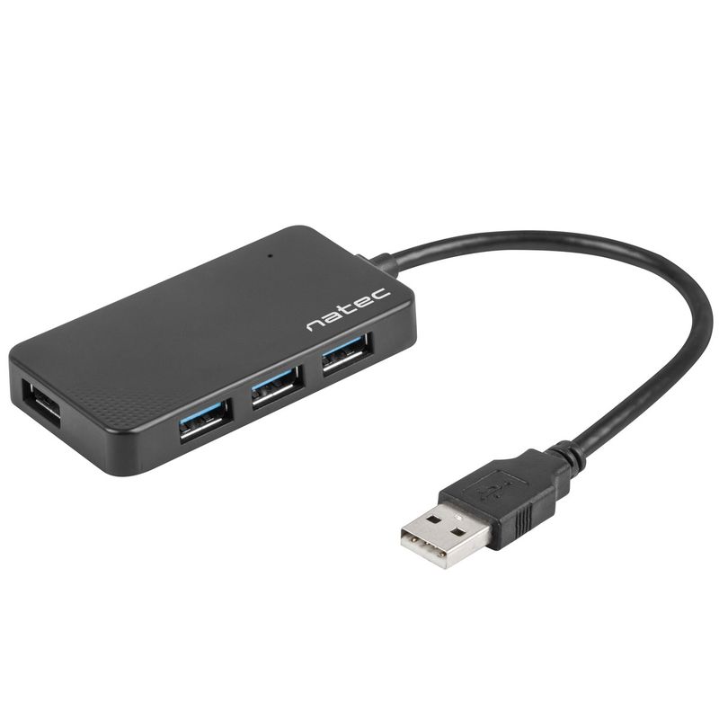 Hub USB tipo A 3.0 de 4 puertos negro Natec Moth NHU-1342 - NT36200 - 01