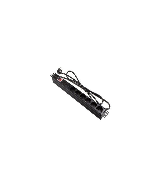 Regleta rack 19"; 6 X Schuko con interruptor y protección Lapara Networking - LA-00030502 - 01